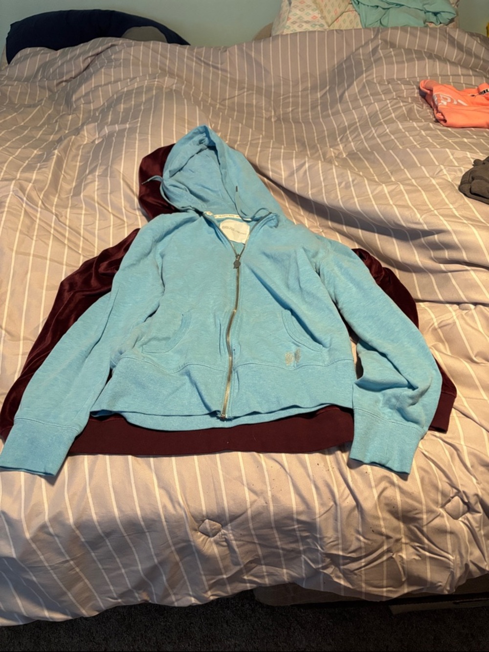 Women’s Zip-Up Hooded Jacket in Light Blue